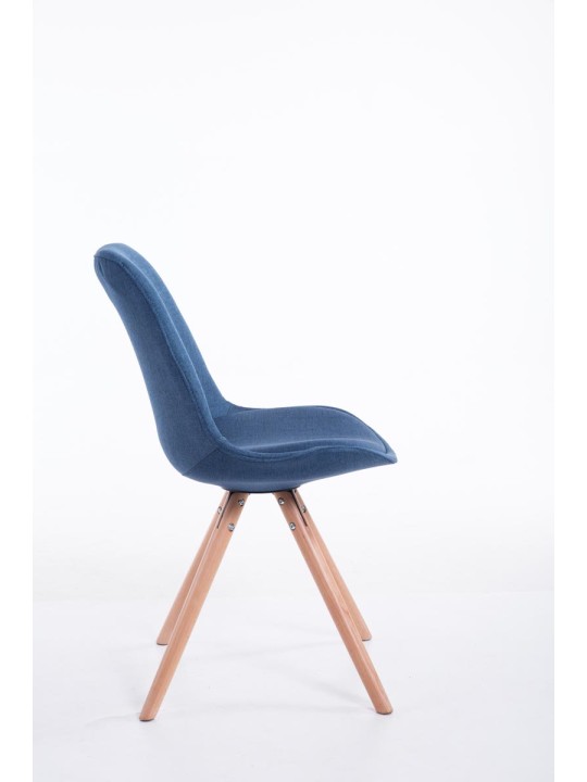 Bezoekersstoel Toulouse stof Natura rond, blauw