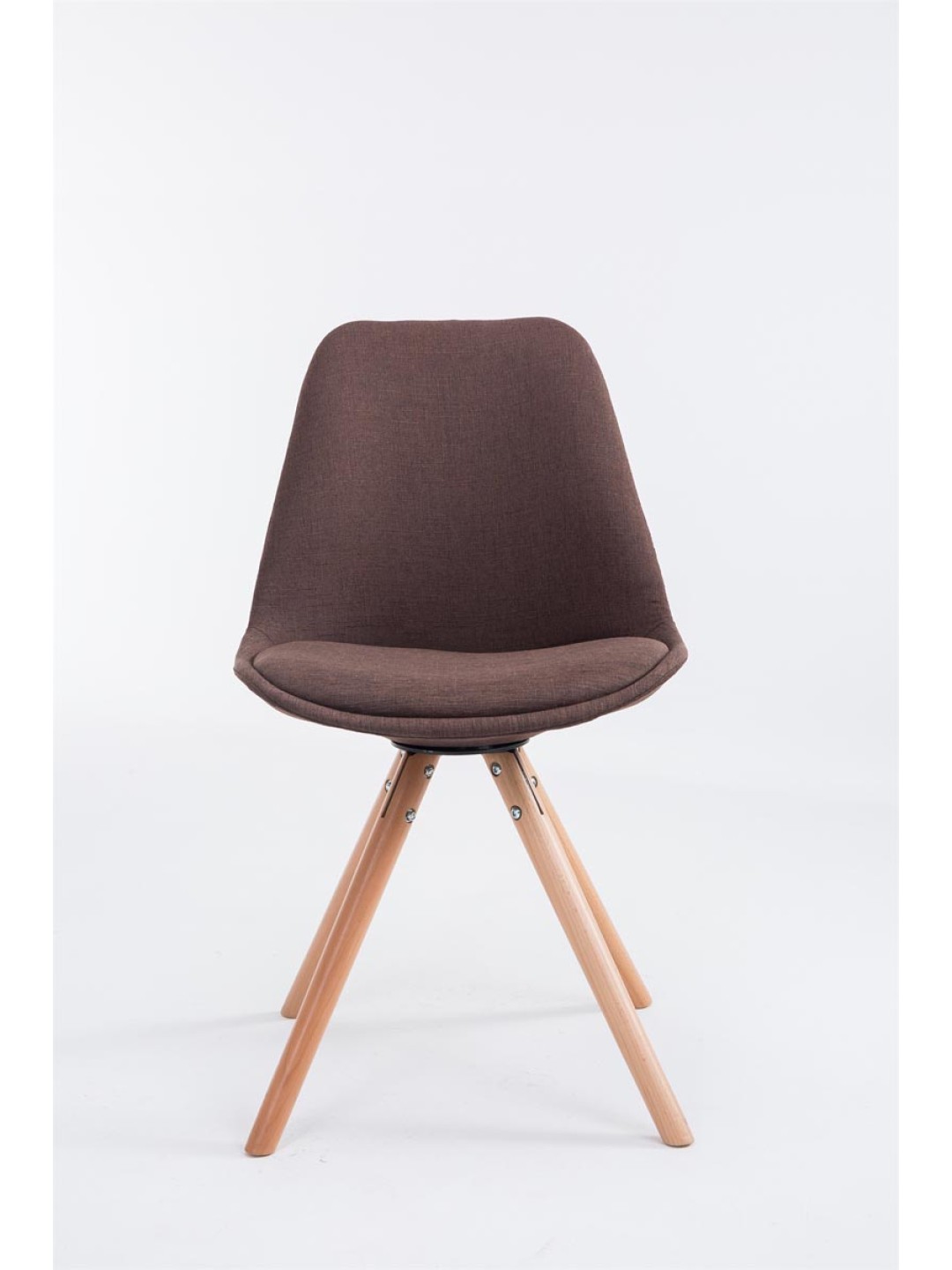 Bezoekersstoel Toulouse stof Natura rond, bruin