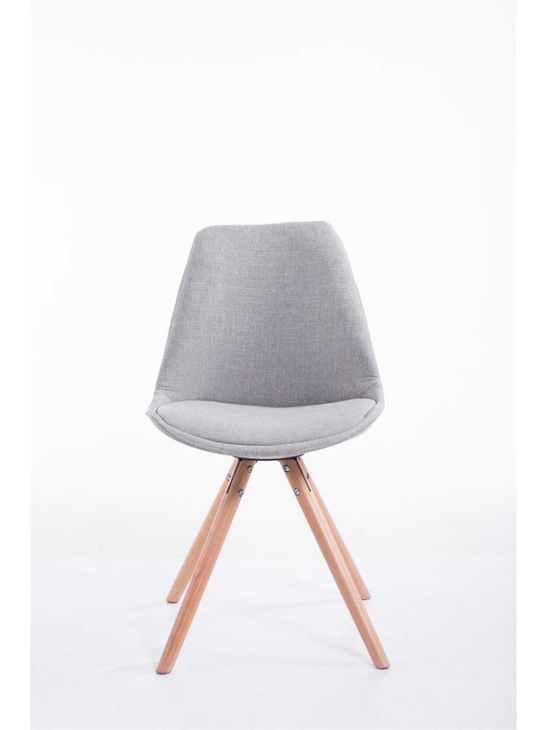 Bezoekersstoel Toulouse stof Natura rond, grijs