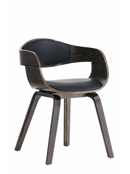 Bezoekersstoel Kingston kunstleer, zwart/grijs Bezoekersstoel Kingston kunstleer, zwart/grijs