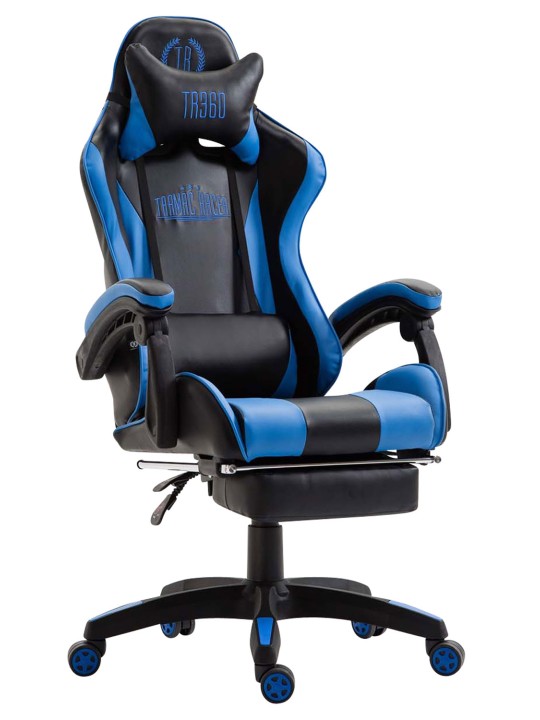 Bureaustoel Ignite kunstleer, zwart/blauw