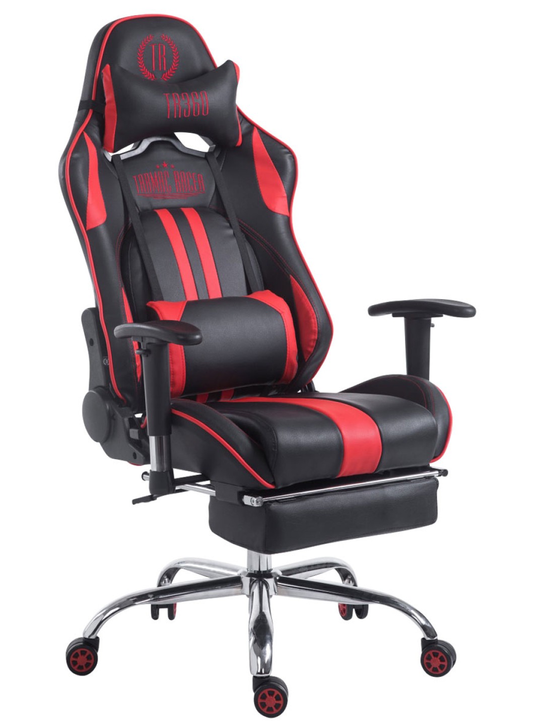 Racing bureaustoel Limit V2 kunstleer met voetsteun, zwart/rood