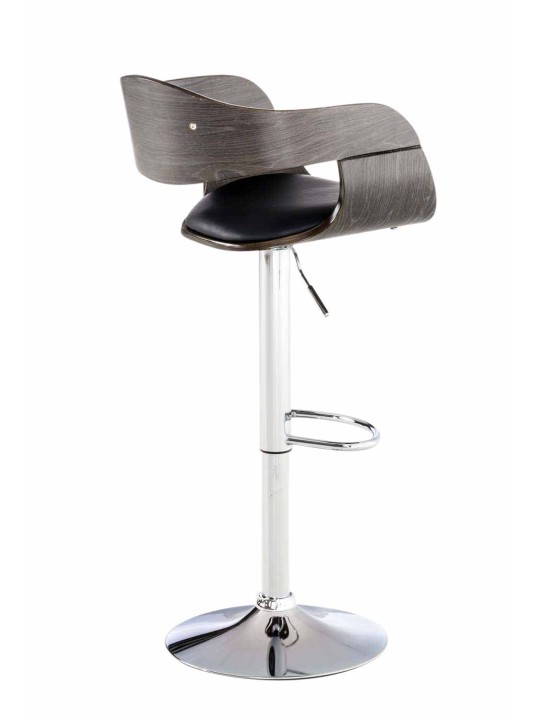 Set van 2 barkrukken Kingston C kunstleer, zwart/grijs