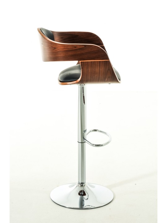 Set van 2 barkrukken Kingston C kunstleer, walnoot/zwart