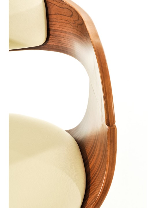 Set van 2 barkrukken Kingston C kunstleer, walnoot/crème Set van 2 barkrukken Kingston C kunstleer, walnoot/crème