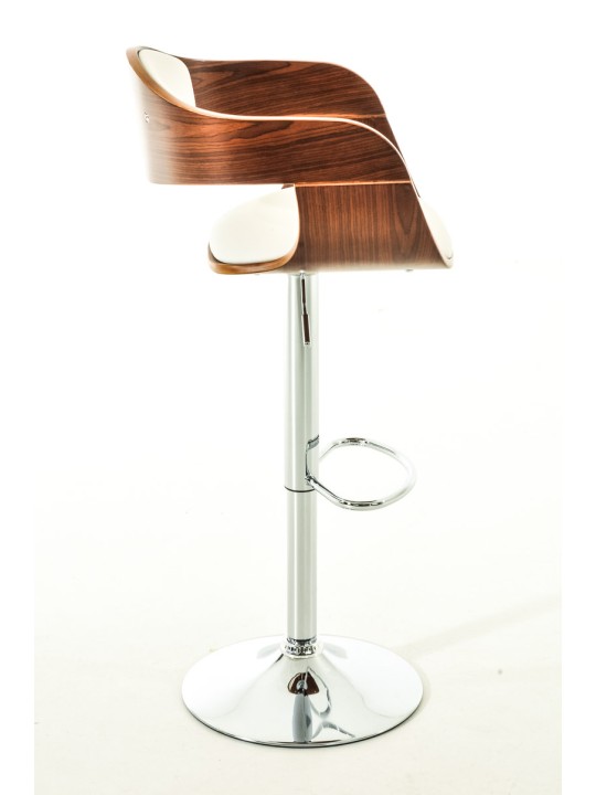 Set van 2 barkrukken Kingston C kunstleer, walnoot/wit