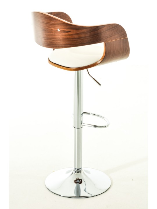 Set van 2 barkrukken Kingston C kunstleer, walnoot/wit