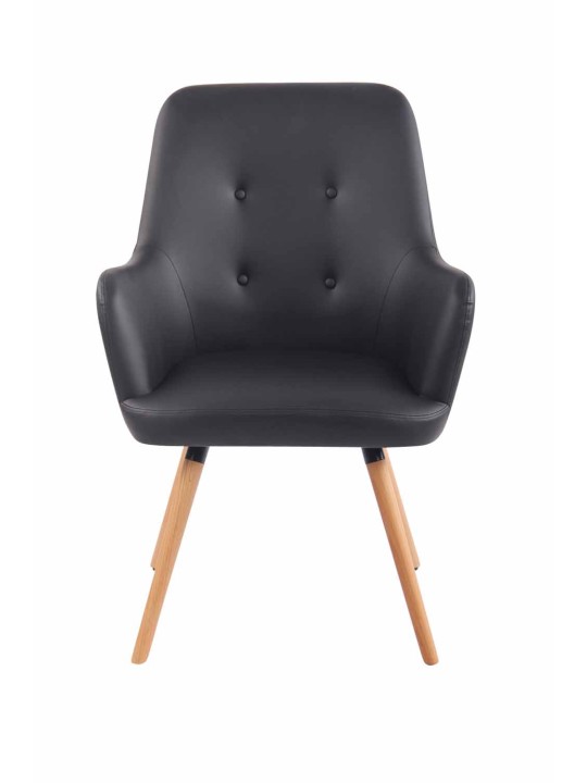 Ligstoel Aarhus kunstleer naturel, zwart