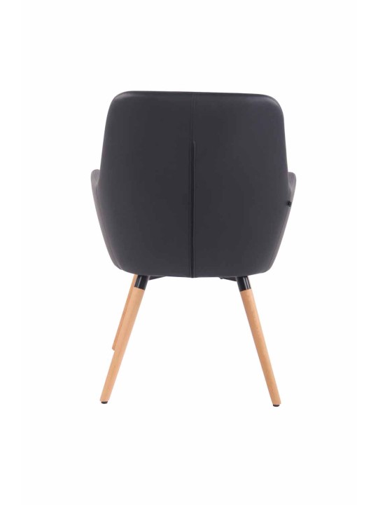 Ligstoel Aarhus kunstleer naturel, zwart