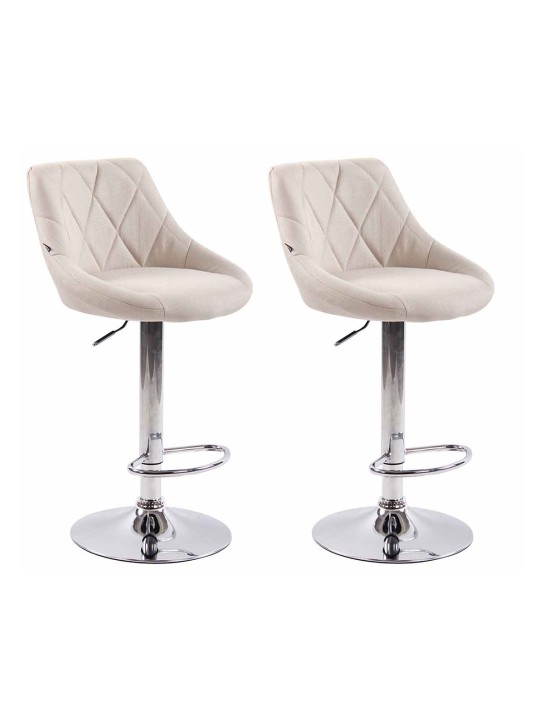 Set van 2 barkrukken Lazio stof C, crème