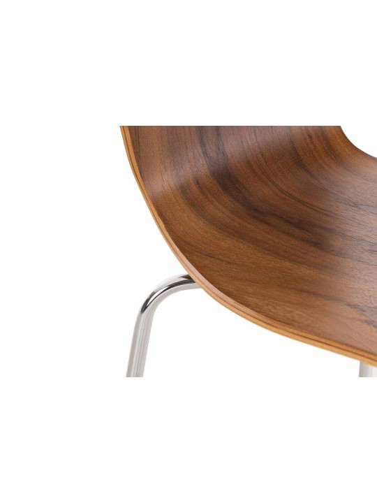 Set van 4 bezoekersstoelen Aaron, walnoot