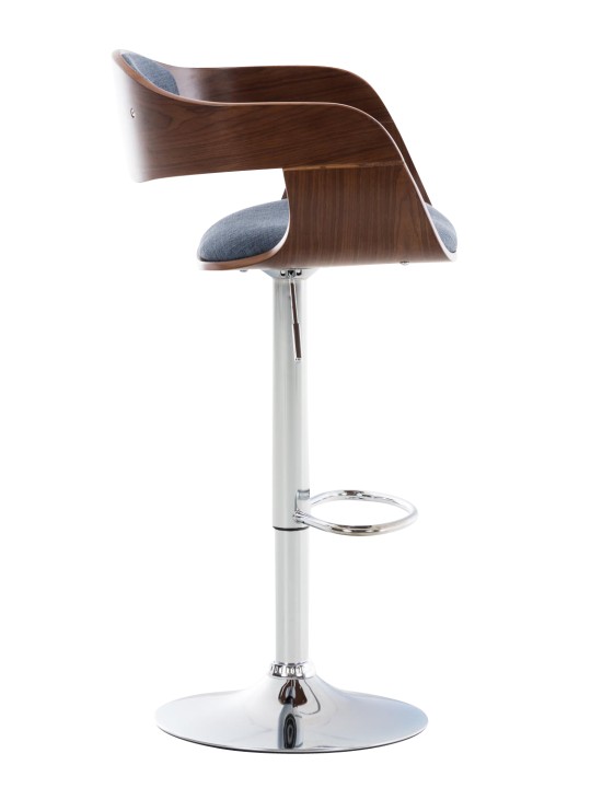 Barkruk Kingston C stof, walnoot/blauw