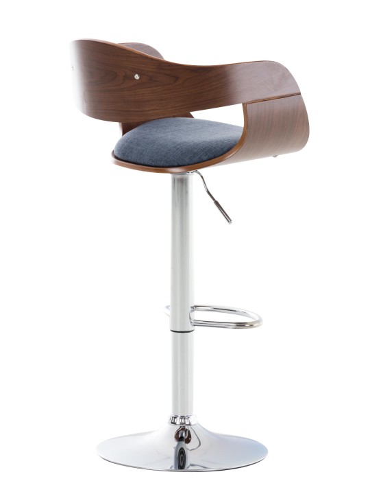 Barkruk Kingston C stof, walnoot/blauw