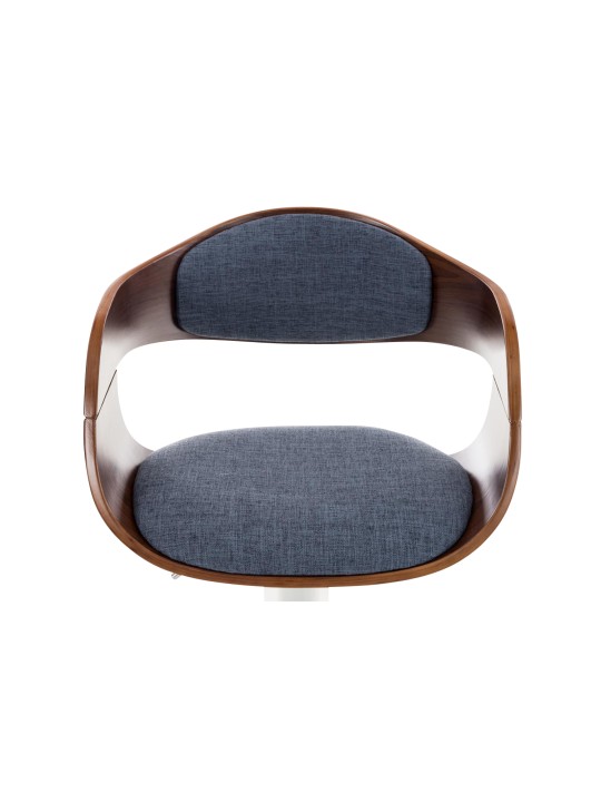 Barkruk Kingston C stof, walnoot/blauw