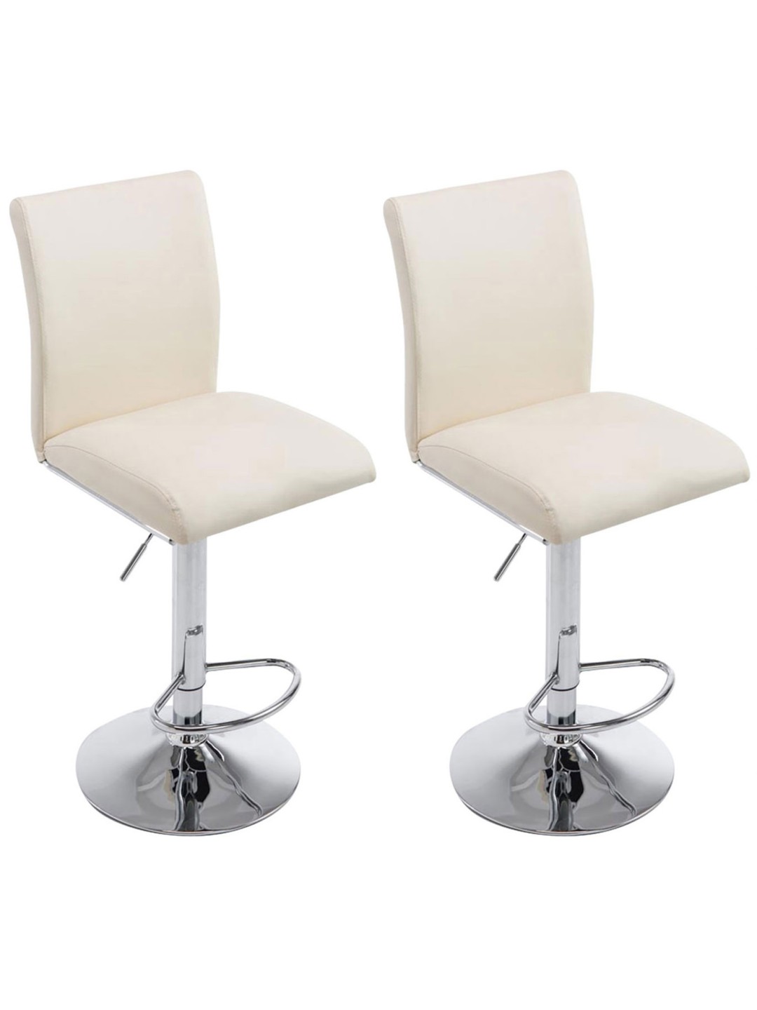 Set van 2 barkrukken Keulen kunstleer chroom, crème