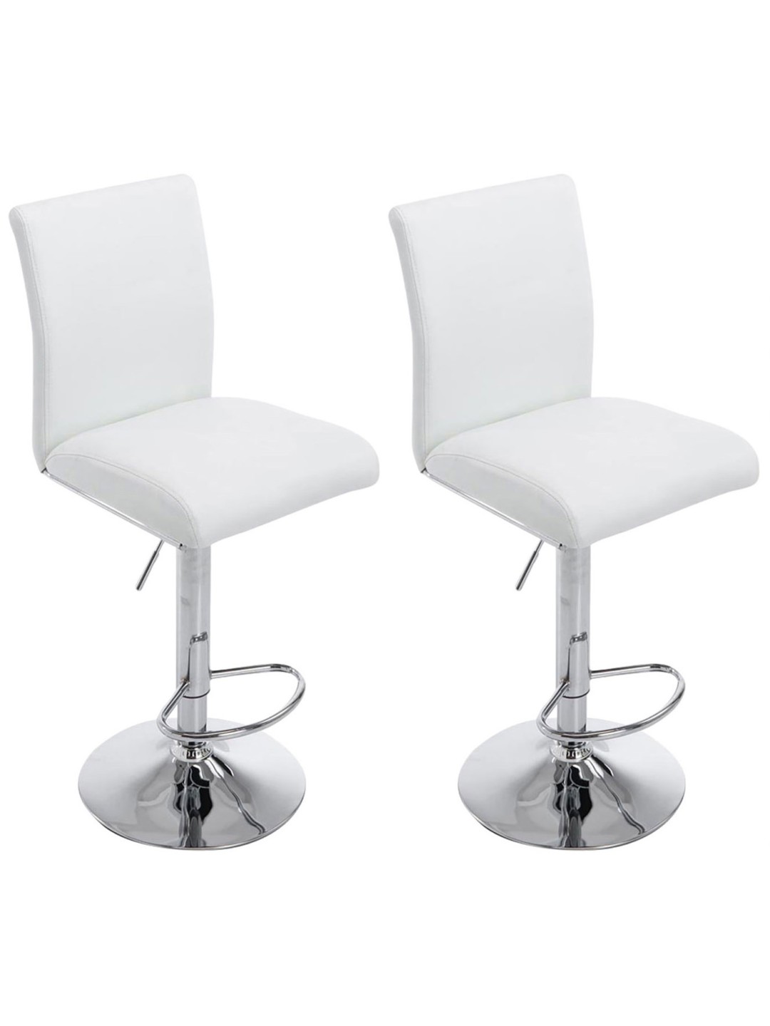 Set van 2 barkrukken Keulen kunstleer chroom, wit