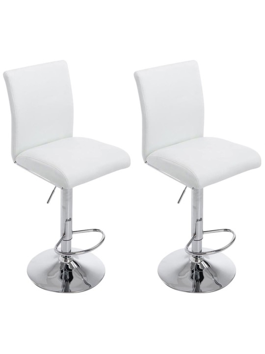 Set van 2 barkrukken Keulen kunstleer chroom, wit