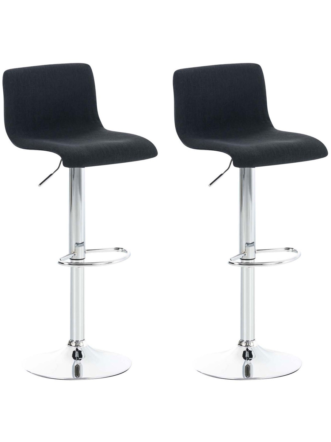 Set van 2 barkrukken Hoover stof chroom, zwart