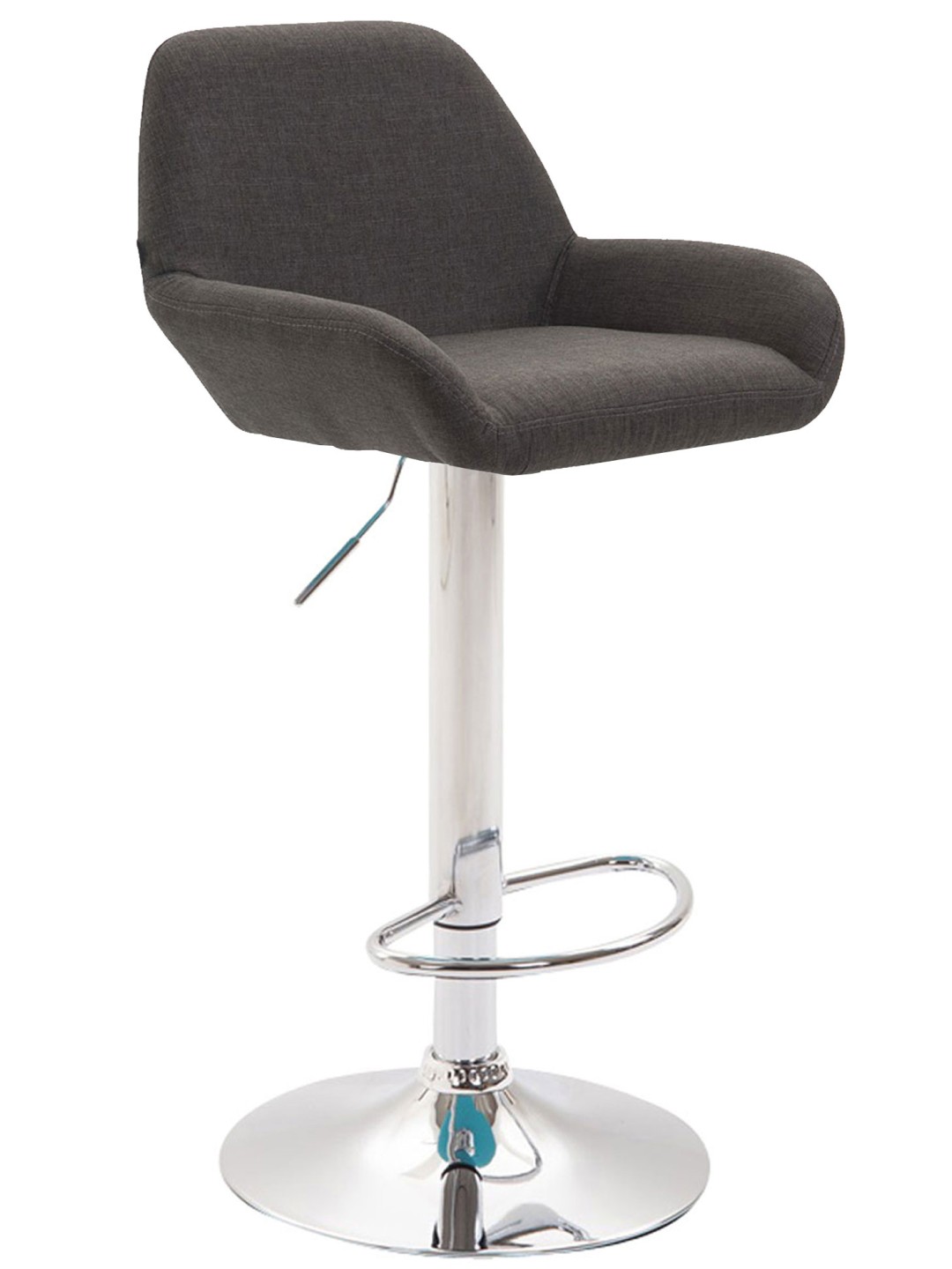 Barkruk Braga stof chroom, donkergrijs