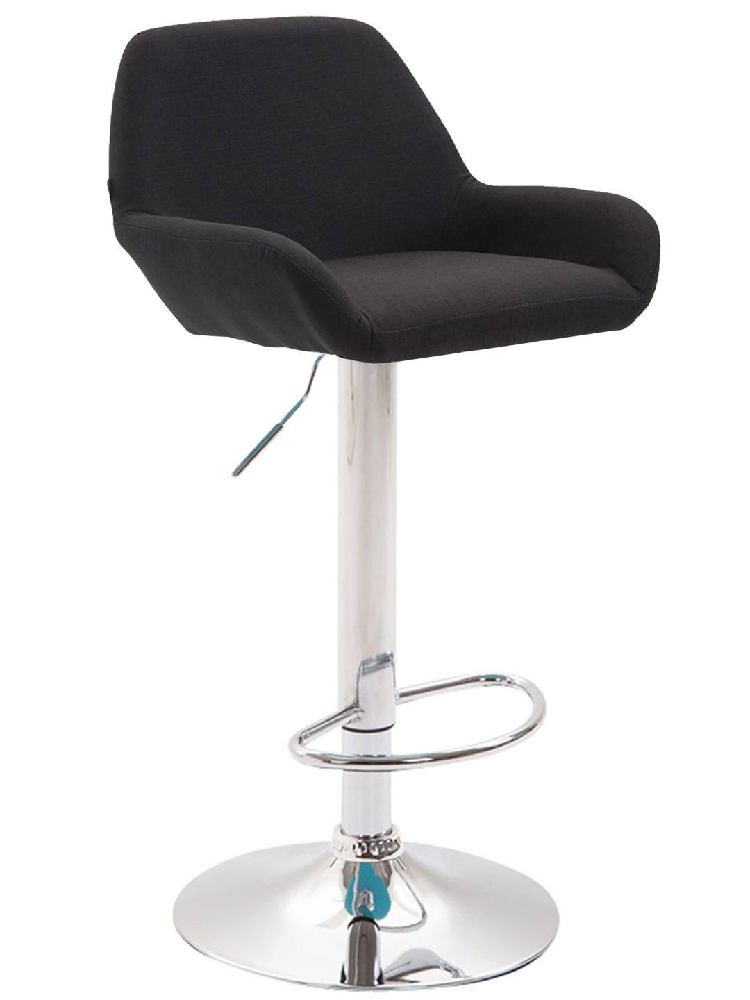 Barkruk Braga stof chroom, zwart