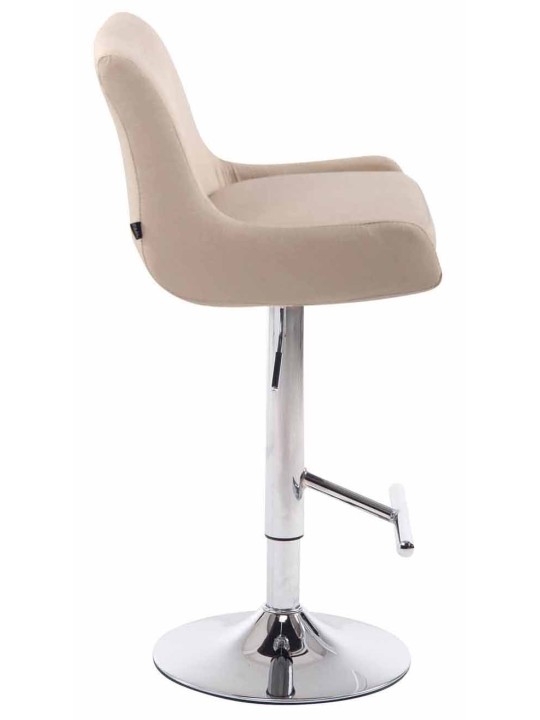 Set van 2 barkrukken Club stof chroom, crème Set van 2 barkrukken Club stof chroom, crème