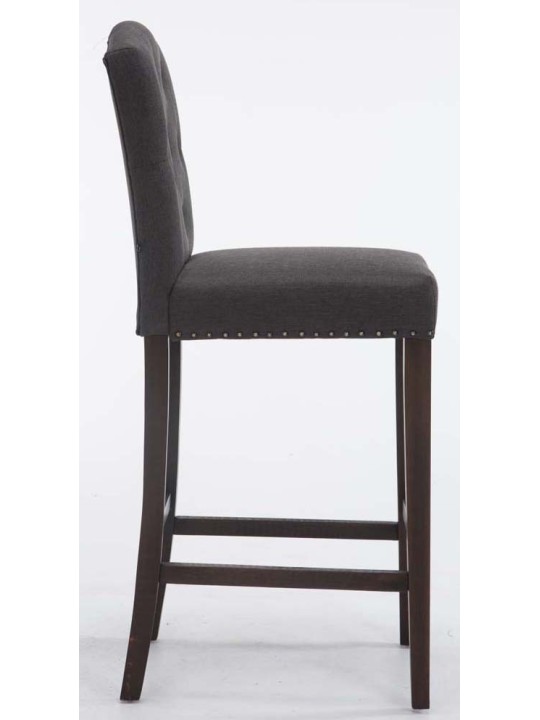 Set van 2 barkrukken Louise stof antiek, donkergrijs