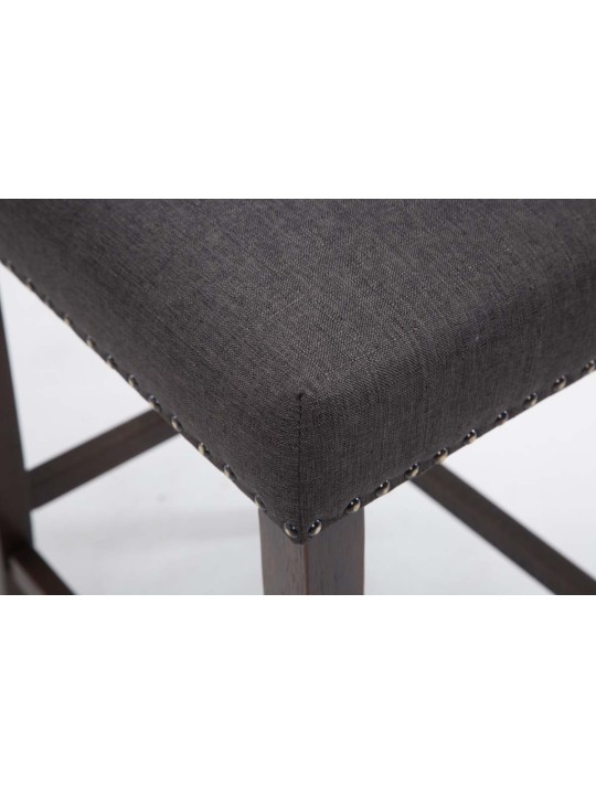 Set van 2 barkrukken Louise stof antiek, donkergrijs