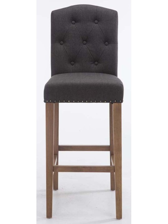 Set van 2 barkrukken Louise stof antiek-licht, donkergrijs