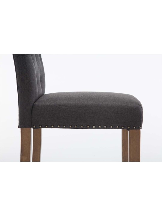 Set van 2 barkrukken Louise stof antiek-licht, donkergrijs