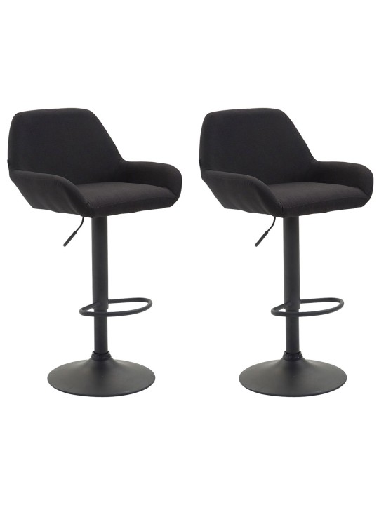 Set van 2 barkrukken Braga stof, zwart Set van 2 barkrukken Braga stof, zwart