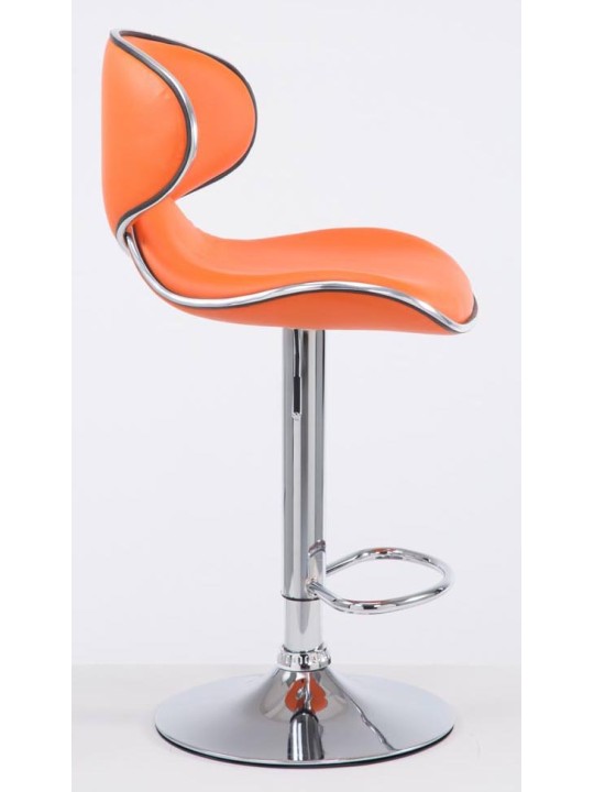 Set van 2 barkrukken Las Vegas V2 kunstleer chroom, oranje