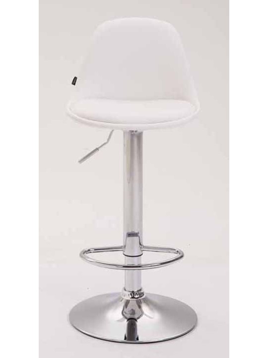 Set van 2 barkrukken Kiel volledig gestoffeerd kunstleer chroom, wit