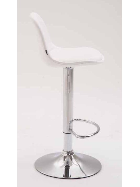 Set van 2 barkrukken Kiel volledig gestoffeerd kunstleer chroom, wit