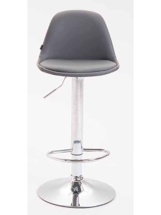 Set van 2 barkrukken Kiel volledig gestoffeerd kunstleer chroom, grijs
