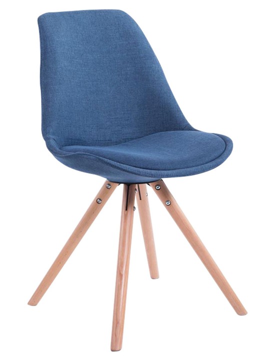 Bezoekersstoel Toulouse stof Natura rond, blauw