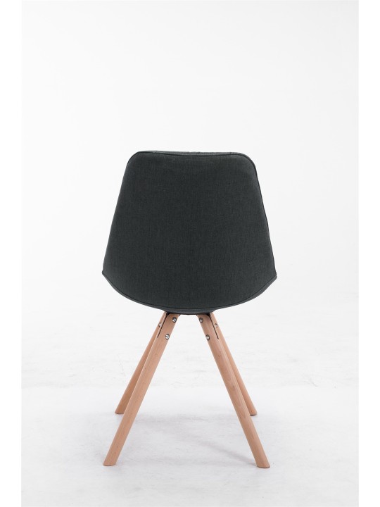 Bezoekersstoel Toulouse stof Natura rond, donkergrijs