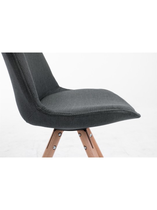 Bezoekersstoel Toulouse stof Natura rond, donkergrijs