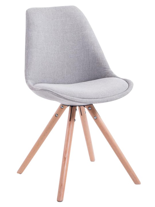 Bezoekersstoel Toulouse stof Natura rond, grijs