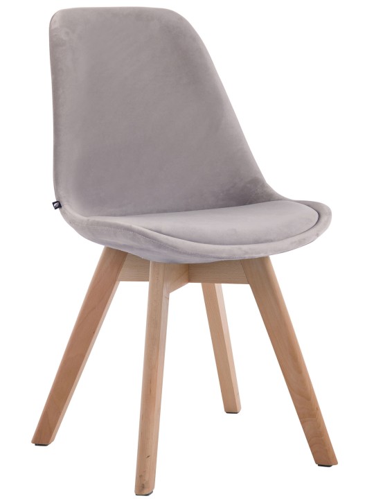 Bezoekersstoel Borneo V2 fluweel naturel, grijs Bezoekersstoel Borneo V2 fluweel naturel, grijs