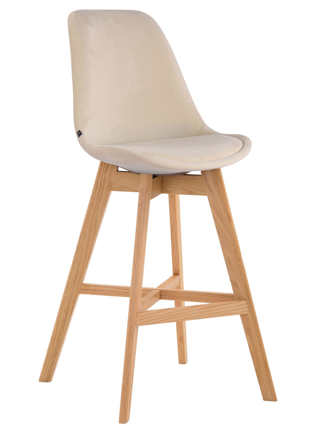 Barkruk Cannes fluweel naturel, crème