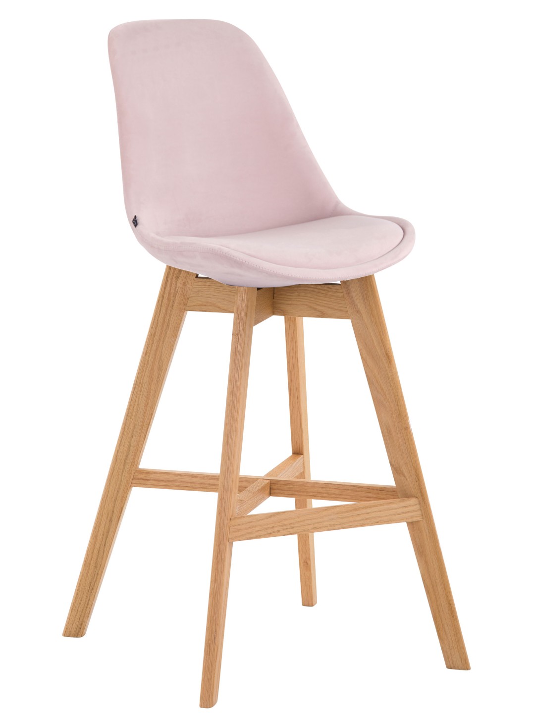 Barkruk Cannes fluweel naturel, roze