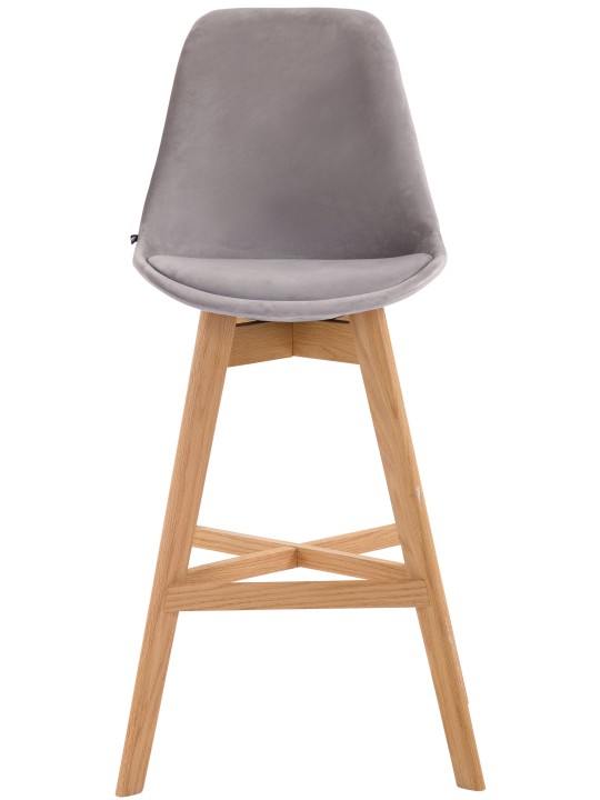 Barkruk Cannes fluweel naturel, grijs