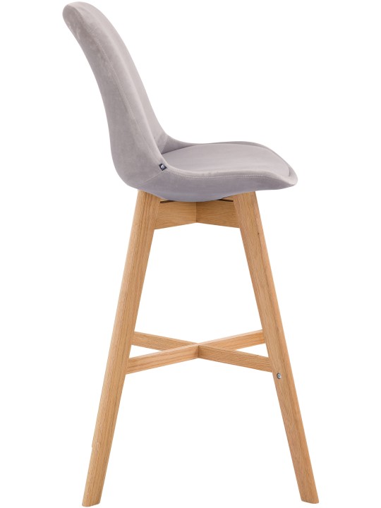 Barkruk Cannes fluweel naturel, grijs