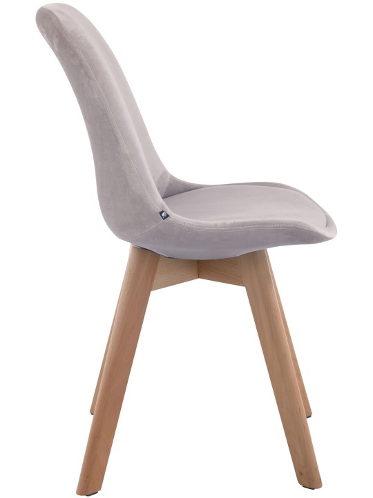 Bezoekersstoel Borneo V2 fluweel naturel, grijs Bezoekersstoel Borneo V2 fluweel naturel, grijs