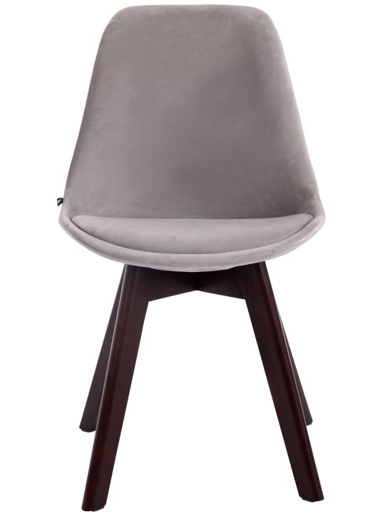 Bezoekersstoel Borneo V2 fluweel walnoot, grijs Bezoekersstoel Borneo V2 fluweel walnoot, grijs