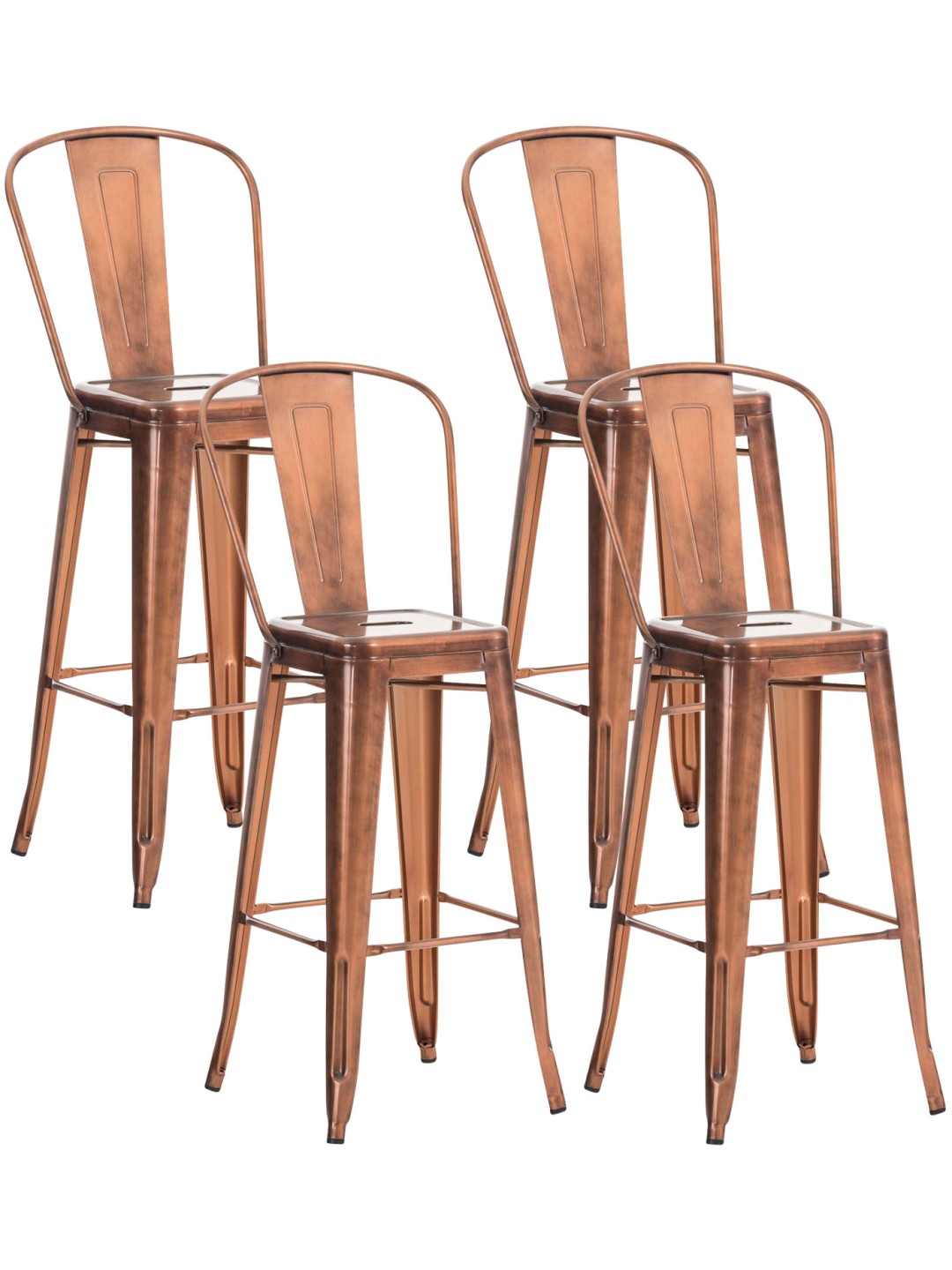 Set van 4 barkrukken Aiden, koper