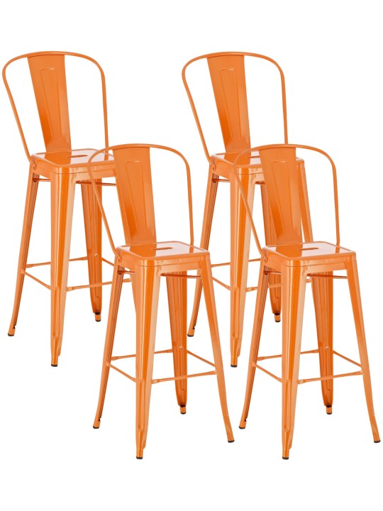 Set van 4 barkrukken Aiden, oranje