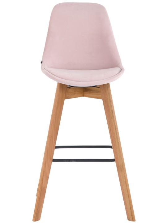 Set van 2 barkrukken Metz fluweel naturel, roze