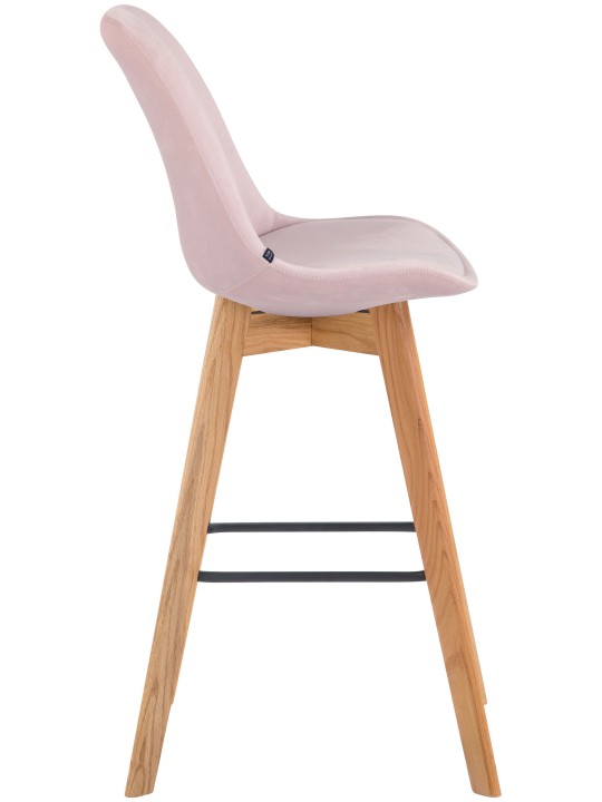 Set van 2 barkrukken Metz fluweel naturel, roze