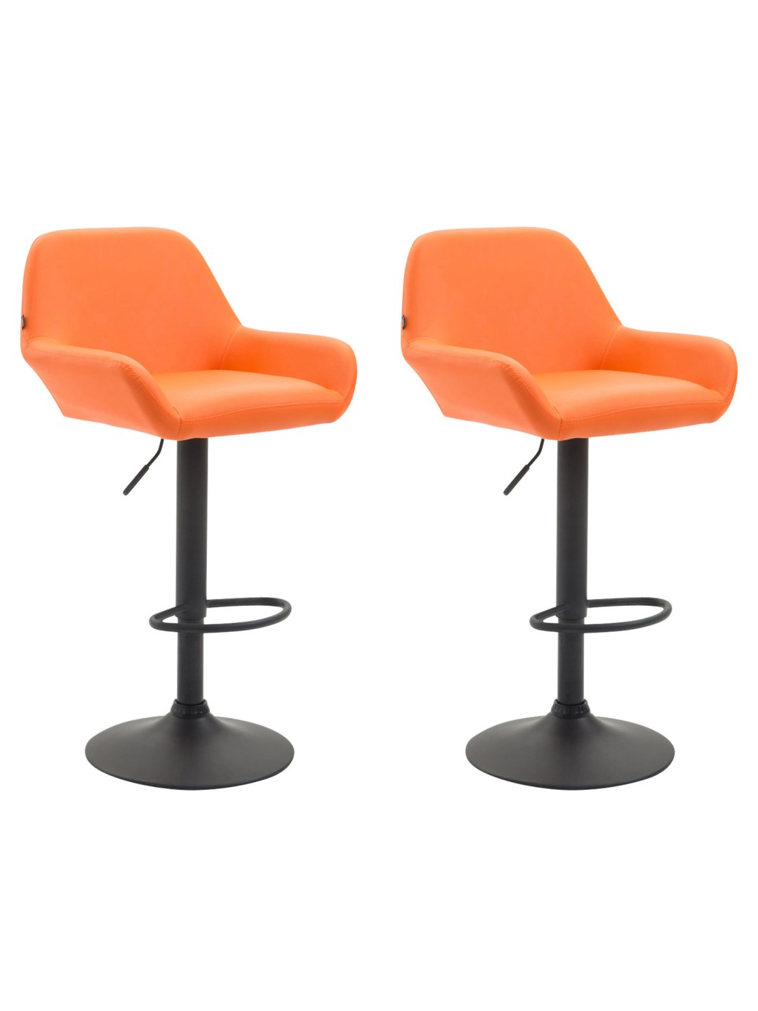 Set van 2 barkrukken Braga kunstleer, oranje